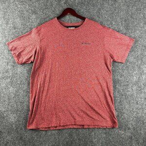Columbia Tee Shirt Mens XL Red Orange Short Sleeve Crew Neck Pullover Logo